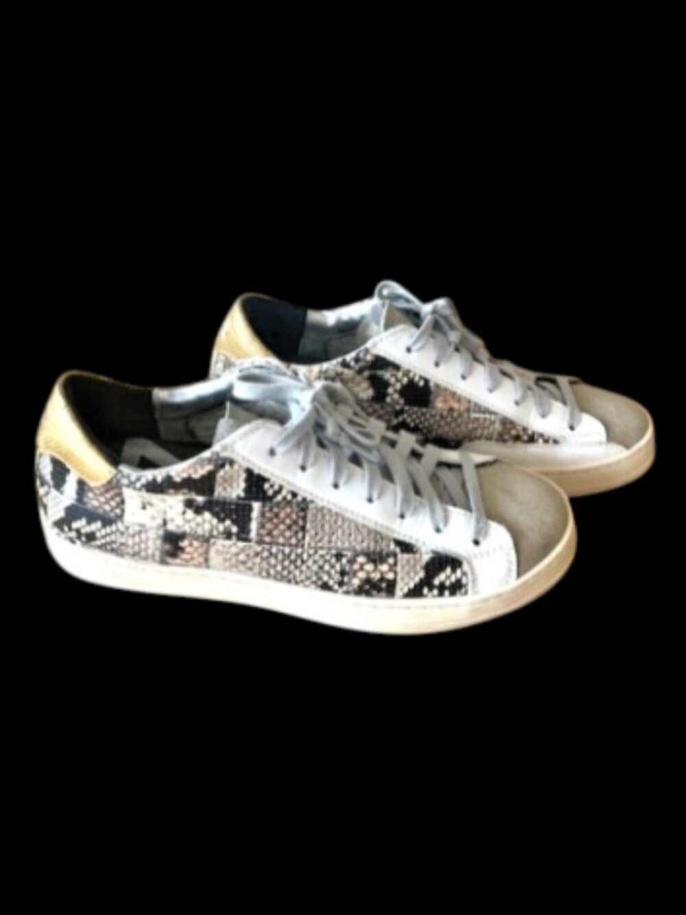 P448 “You Can Surf Later” Sneakers – Women’s 38 – Snakeskin Gold Heel